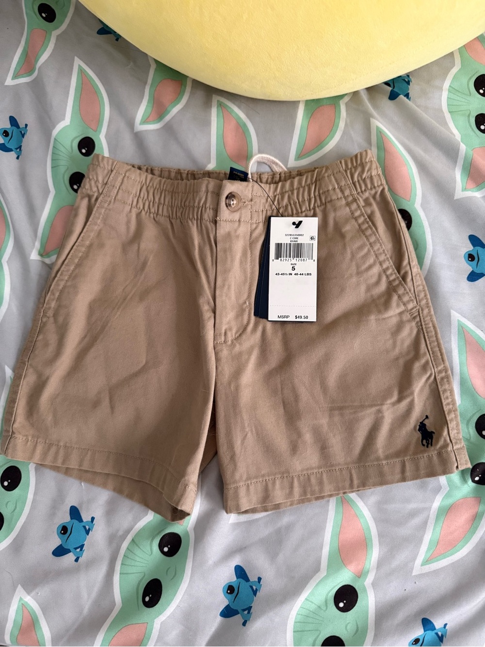 Polo by Ralph Lauren Khaki Elastic Waist Cotton Shorts